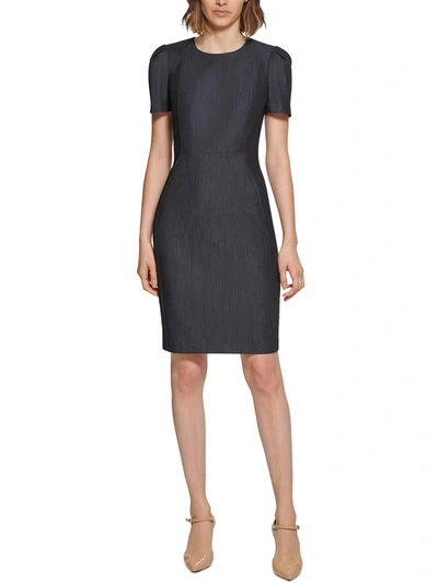 Shop Calvin Klein Petites Womens Casual Mini Sheath Dress In Black