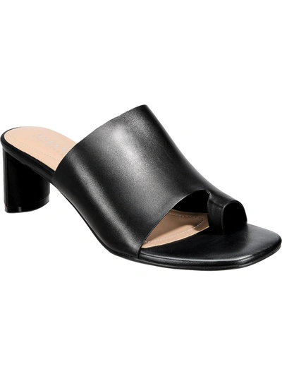 Shop Alfani Colyer Womens Leather Dressy Block Heel In Black