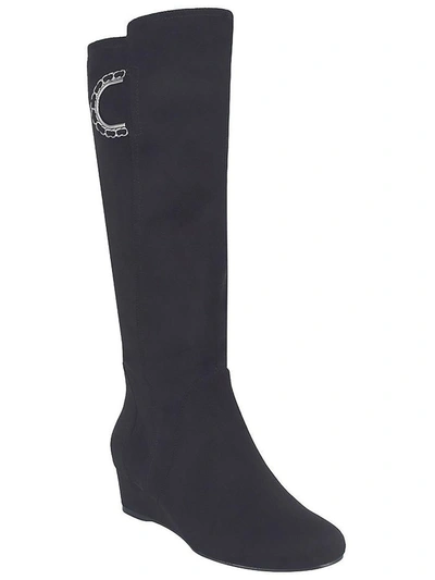 Impo Gurtha Womens Microsuede Wide Calf Knee-high Boots In Black