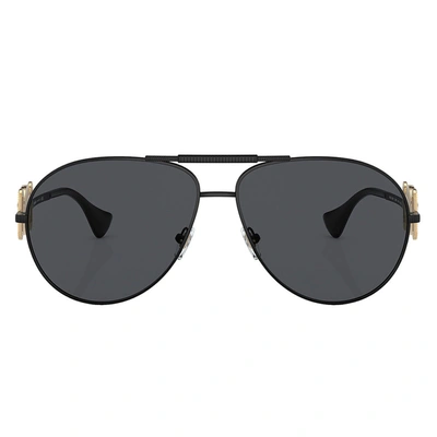 Shop Versace Ve 2249 126187 Unisex Aviator Sunglasses In Silver
