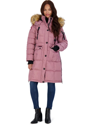 Canada Weather Gear Womens Faux Fur Heavyweight Puffer Coat In Multi