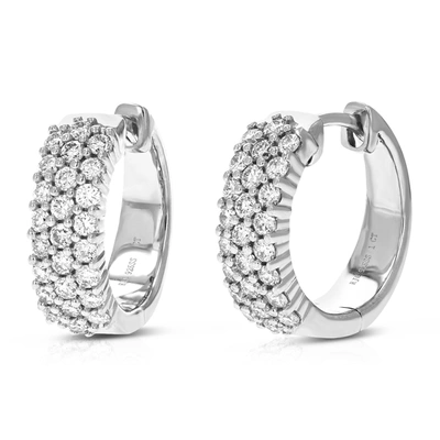 Vir Jewels 1 Cttw Round Cut Lab Grown Diamond .925 Sterling Silver Hoop Earringsprong Set 2/3 Inch In Silver