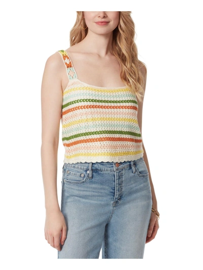 Shop Jessica Simpson Kerian Womens Striped Knit Square-neck Tank Top In Multi