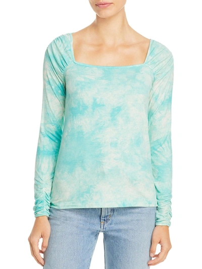 Shop Single Thread Womens Tie-dye Ruched Pullover Top In Multi