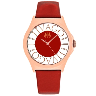 Jivago Women's Pink Dial Watch In Red