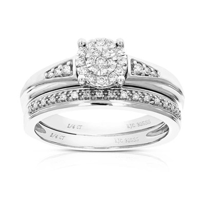 Shop Vir Jewels 1/4 Cttw Round Cut Lab Grown Diamond Bridal Set .925 Sterling Silver Prong Set