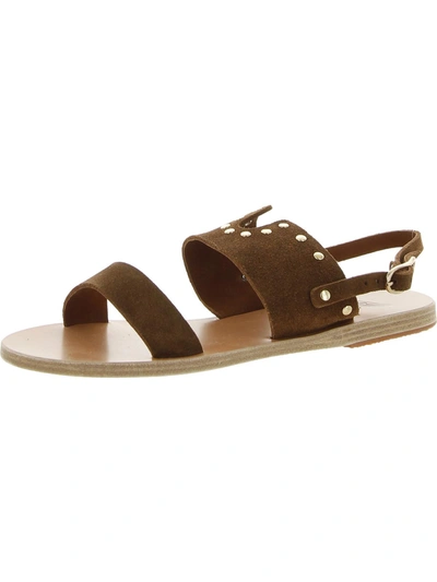 Shop Ancient Greek Sandals Sergiani Womens Studded Slip On Slingback Sandals In Brown