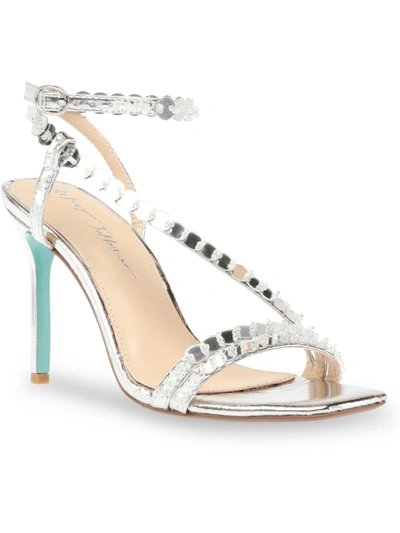 Shop Betsey Johnson Asher Womens Embellished Ankle Strap In Silver