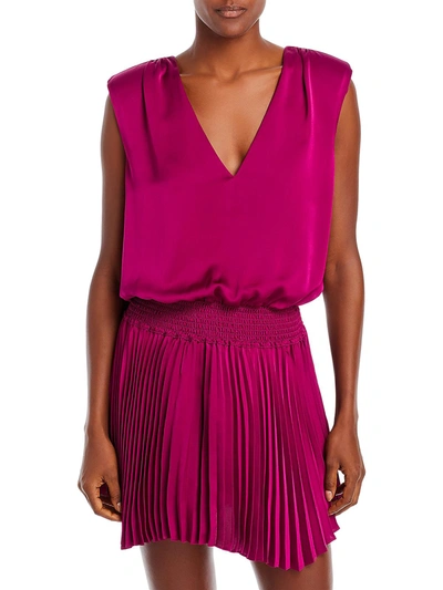 Shop Ramy Brook Womens Satin Short Mini Dress In Pink