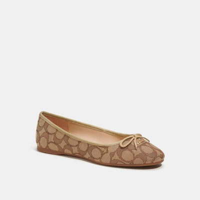 Shop Coach Outlet Alina Ballet In Signature Jacquard In Beige