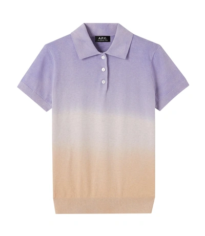 Shop Apc Marina Polo Shirt In Purple