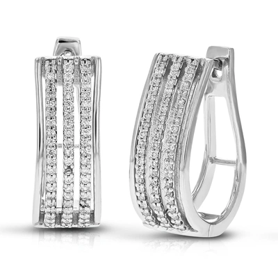 Shop Vir Jewels 1/3 Cttw Round Cut Lab Grown Diamond Hoop Earrings In .925 Sterling Silver Prong Set 3/4 Inch