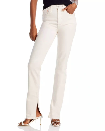 Re/done 70s High-rise Stove Pipe Jeans In White