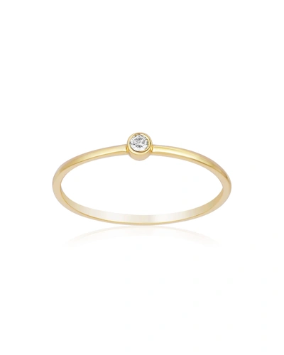 Shop Ariana Rabbani Single Diamond Gold Ring In White
