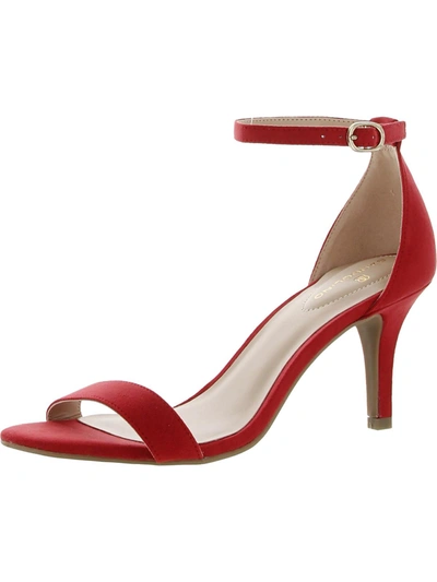 Shop Bandolino Madia Womens Microsuede Ankle Strap Heels In Red
