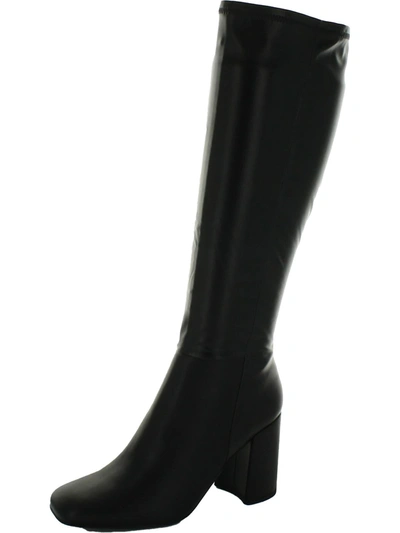 Shop Steve Madden Lizah Womens Square Toe Zipper Knee-high Boots In Black