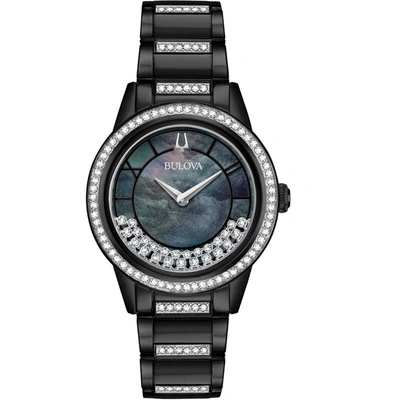 Shop Bulova Women's Turnstyle Black Dial Watch