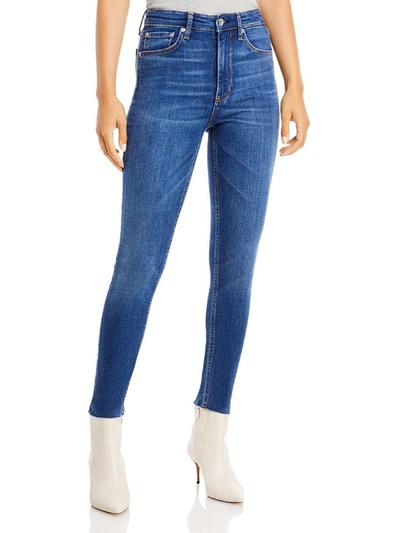 Shop Rag & Bone Nina Womens High Rise Skinny Ankle Jeans In Blue