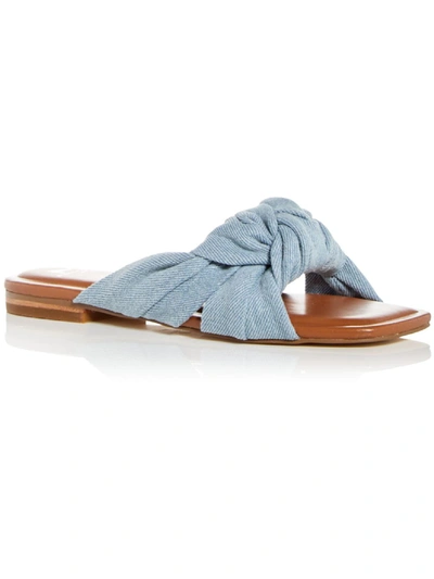Shop Marc Fisher Ltd Farisa 2 Womens Faux Leather Sole Slide Sandals In Blue