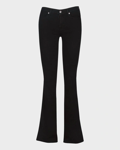7 For All Mankind Midnight Blue Stretch Denim Bootcut Tailorless Jeans In Black
