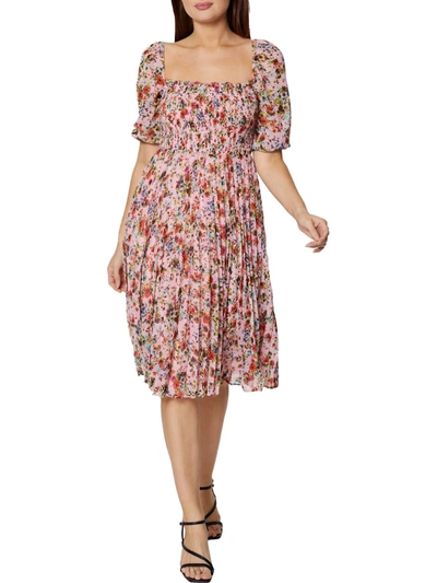 Shop Bcbgeneration Womens Floral Pleated Midi Dress In Multi