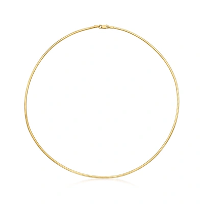 Shop Canaria Fine Jewelry Canaria Italian 2mm 10kt Yellow Gold Omega Chain Necklace In White