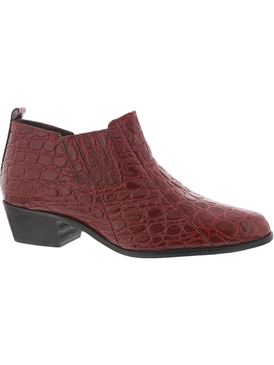 Shop Stacy Adams Sandino Mens Leather Croc Embossed Dress Boots In Red