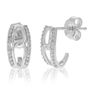 Vir Jewels 1/8 Cttw Round Lab Grown Diamond Dangle Earrings .925 Sterling Silver Prong Set 1/2 Inch In Silver