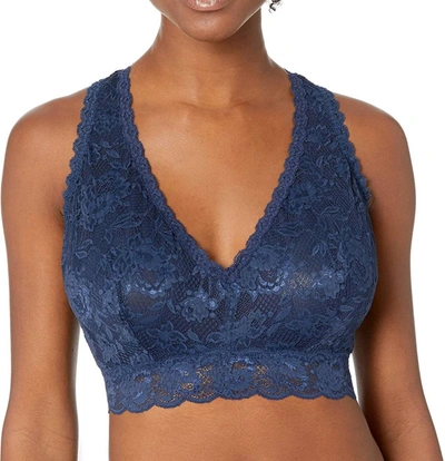 Shop Cosabella Never Say Never Curvy Racerback Bralette In Navy Blue