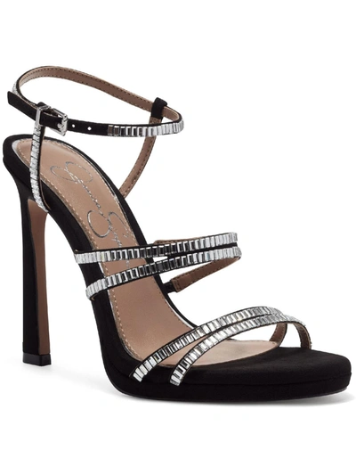 Shop Jessica Simpson Palima Womens Ankle Strap Open Toe Pumps In Black