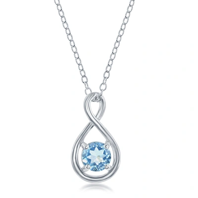 Shop Simona Sterling Silver Round Infinity Design Necklace