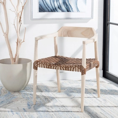 Safavieh Munro Leather Woven Accent Chair