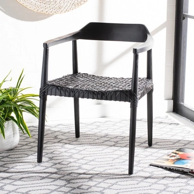 Safavieh Munro Leather Woven Accent Chair