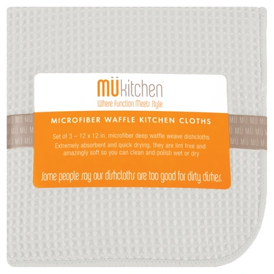 Mu Kitchen 12" X 12" Waffle Microfiber Dishcloth Set Of 3