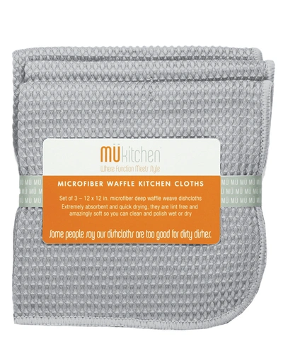 Mu Kitchen 12" X 12" Waffle Microfiber Dishcloth Set Of 3