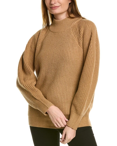 Shop Bcbgmaxazria Turtleneck Wool-blend Sweater In Brown