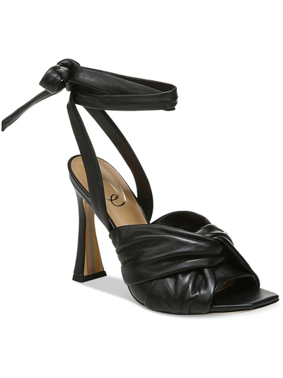Shop Sam Edelman Lenora Womens Leather Square Toe Heels In Black