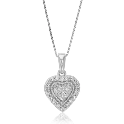 Vir Jewels 1/10 Cttw Lab Grown Diamond Pendant Necklace .925 Sterling Silver 1/3 Inch With 18 Inch Chain In Silver