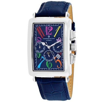 Shop Christian Van Sant Men's Blue Dial Watch In Multi