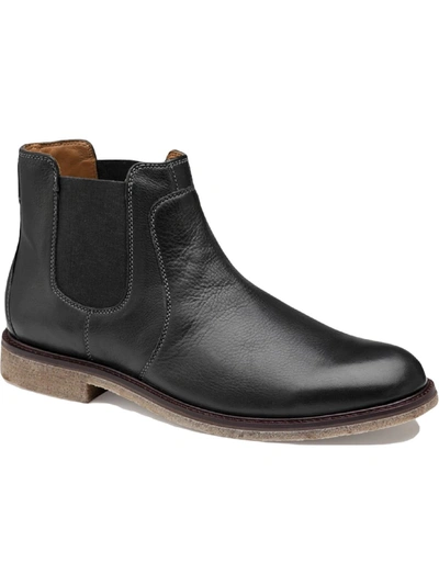 Shop Johnston & Murphy Copeland Mens Leather Ankle Chelsea Boots In Black