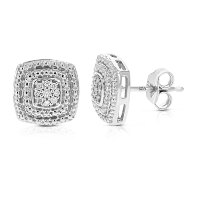Vir Jewels 1/10 Cttw Round Lab Grown Diamond .925 Sterling Silver Stud Earrings Push Back Prong Set In Silver