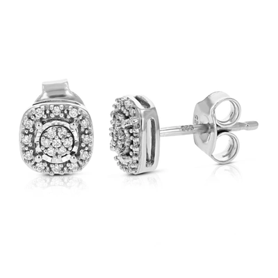 Vir Jewels 1/8 Cttw Round Cut Lab Grown Diamond Stud Earrings In .925 Sterling Silver Prong Setting In Silver