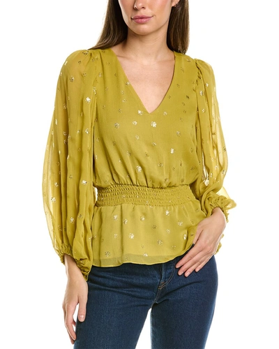 Shop Vince Camuto Foil Blouse In Green