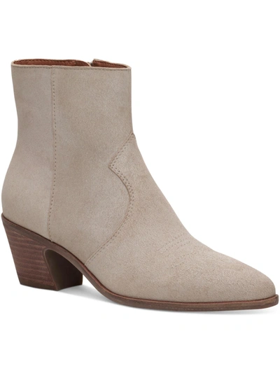 LUCKY BRAND GODDIY WOMENS FAUX SUEDE ZIPPER ANKLE BOOTS 