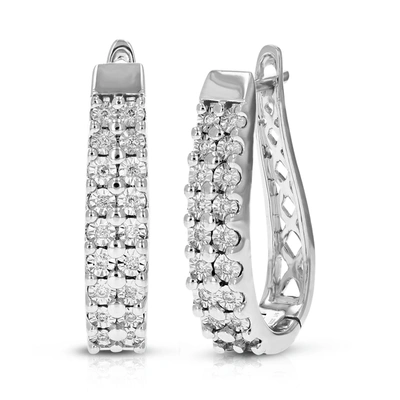 Shop Vir Jewels 1/6 Cttw Round Cut Lab Grown Diamond Hoop Earrings In .925 Sterling Silver Prong Set 3/4 Inch