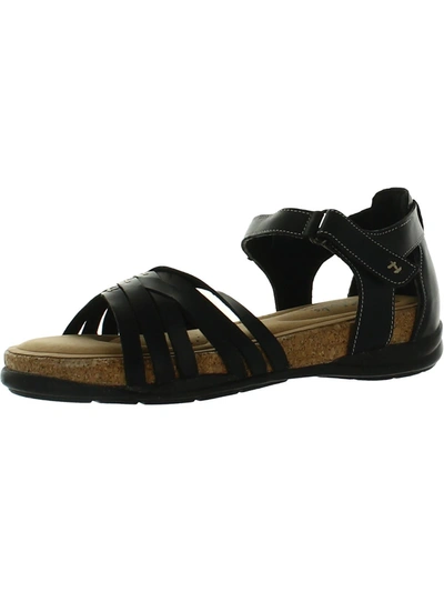 Shop Clarks Roseville Cove Womens Leather Comfort Wedge Sandals In Black