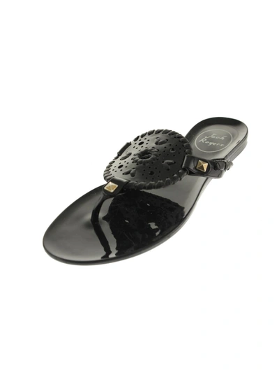 Shop Jack Rogers Georgica Womens Jelly Man Made Thong Sandals In Black