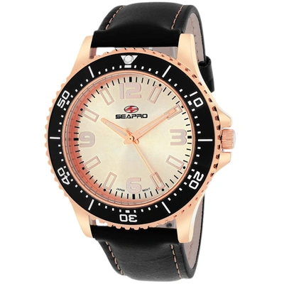 Shop Seapro Men's Rose Gold Dial Watch In Black