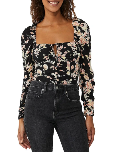 Shop Free People Hilary Womens Smocked Floral Cropped In Black