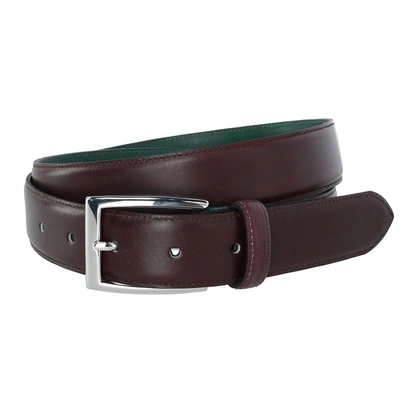 Shop Crookhorndavis The Edward Slim Calfskin Leather Belt In Black